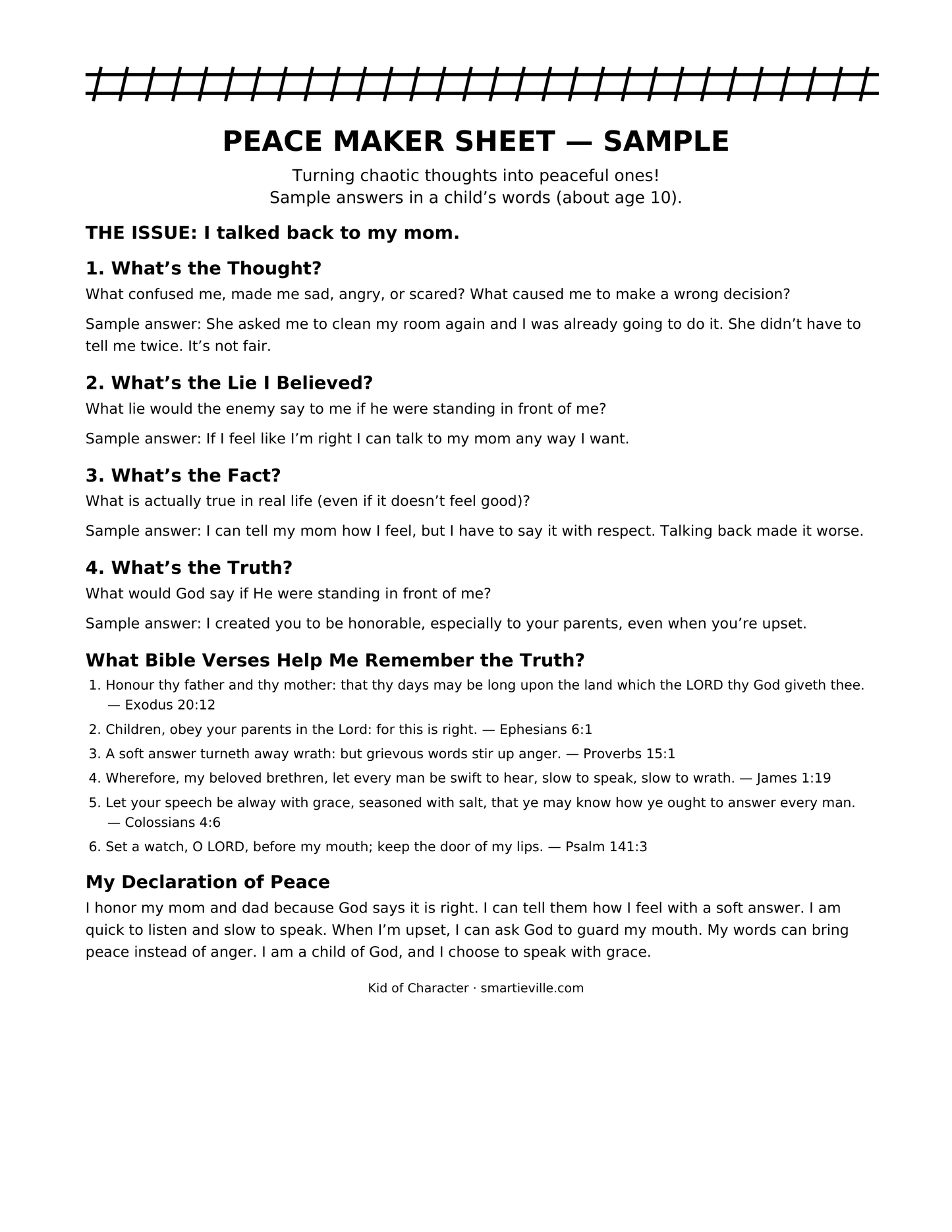 Peace Maker Sheet