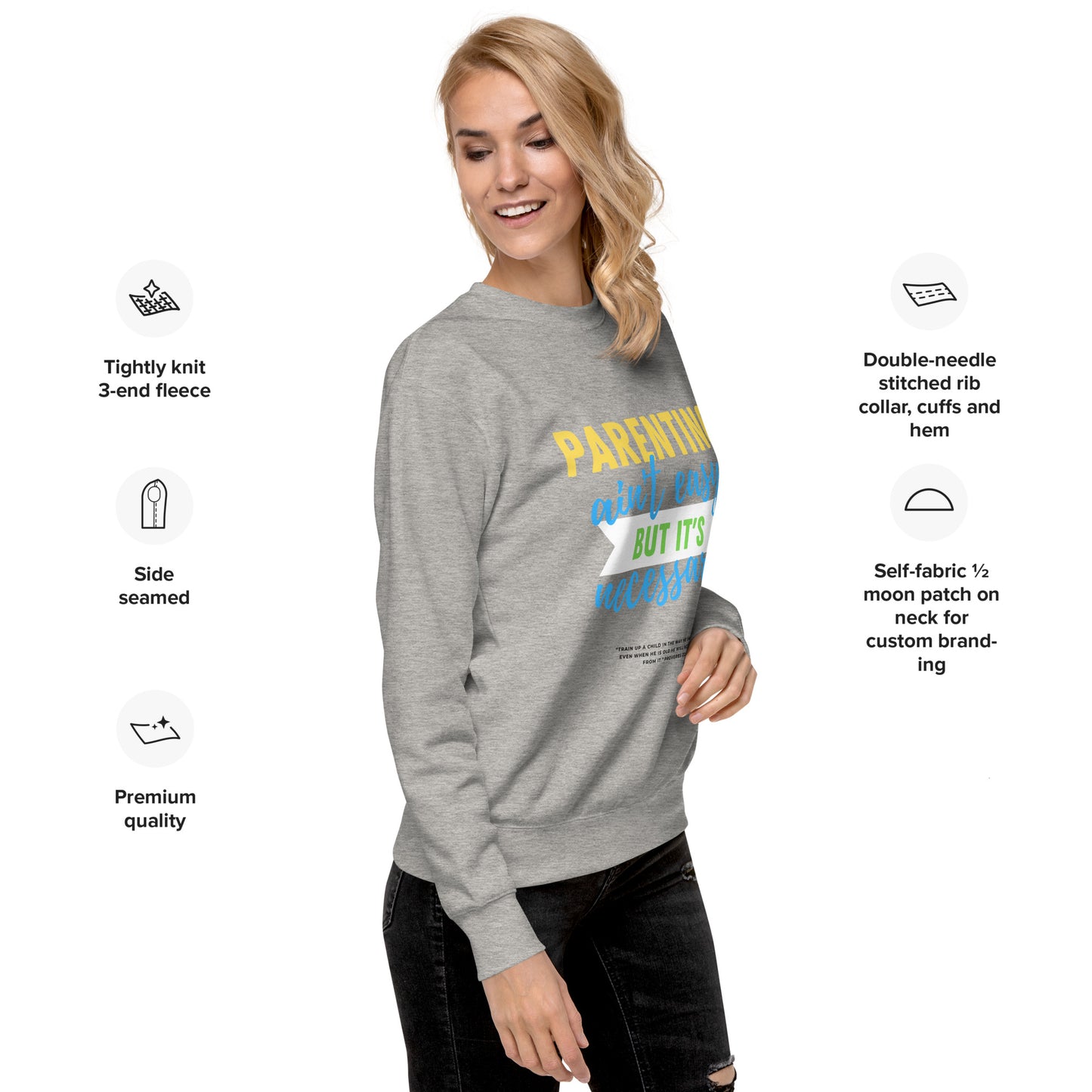 BKOC - "Parenting Ain't Easy but It's Necessary" - Unisex Premium Sweatshirt