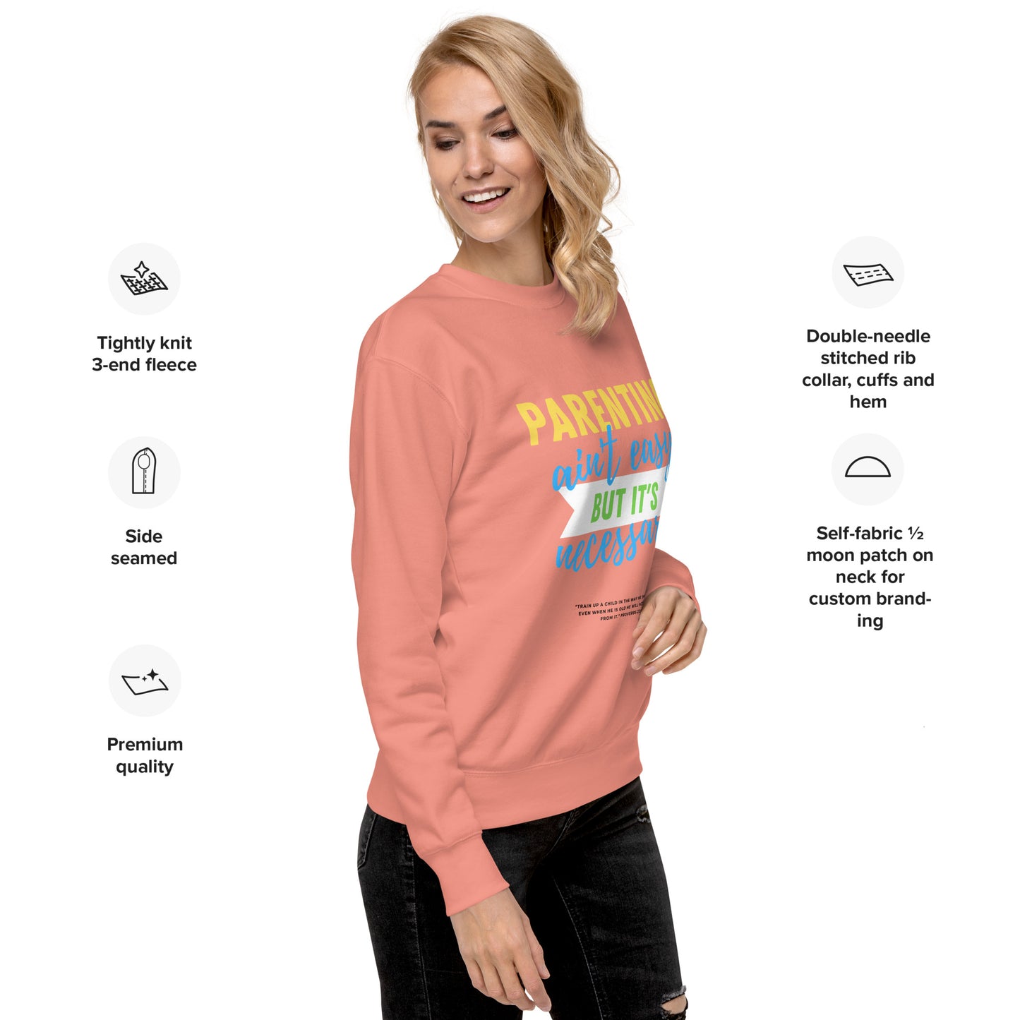 BKOC - "Parenting Ain't Easy but It's Necessary" - Unisex Premium Sweatshirt