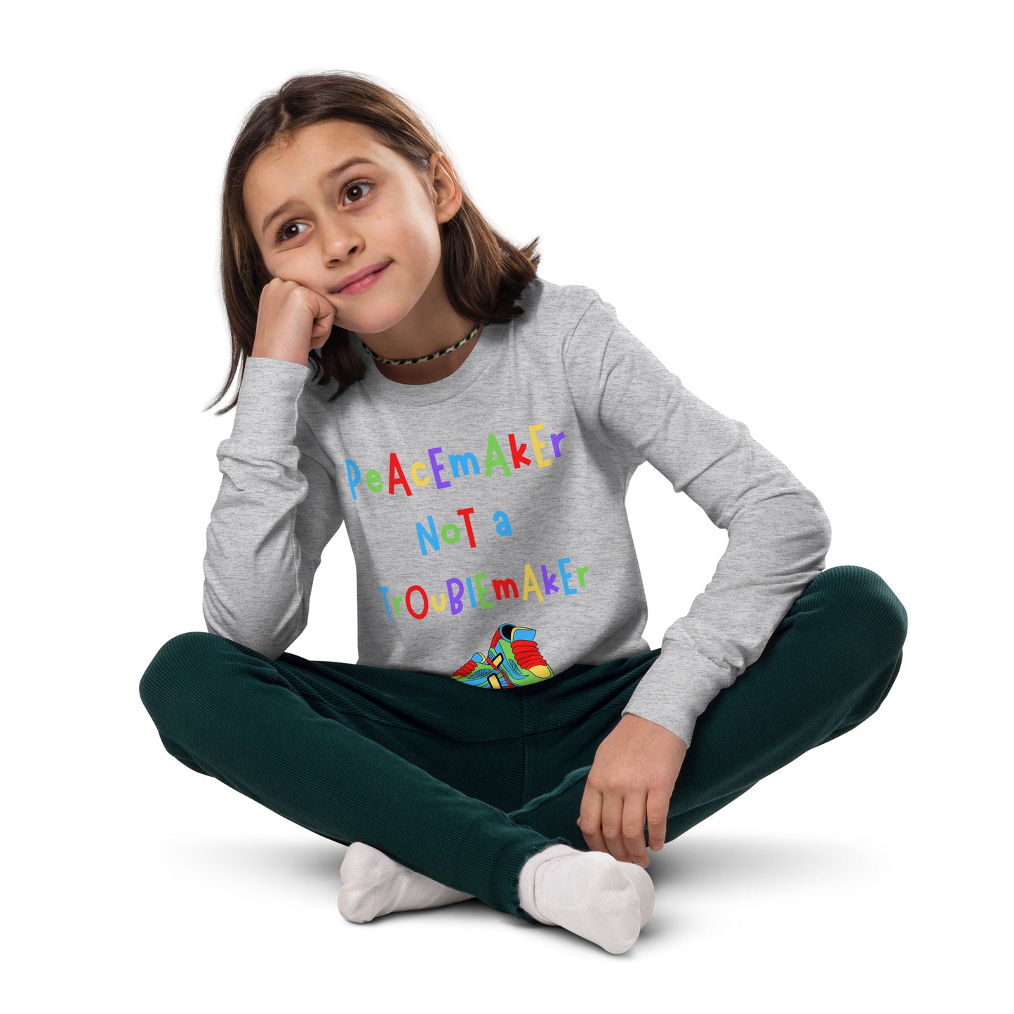 KOC Kids Peacemaker Not A Troublemaker - Youth long sleeve tee
