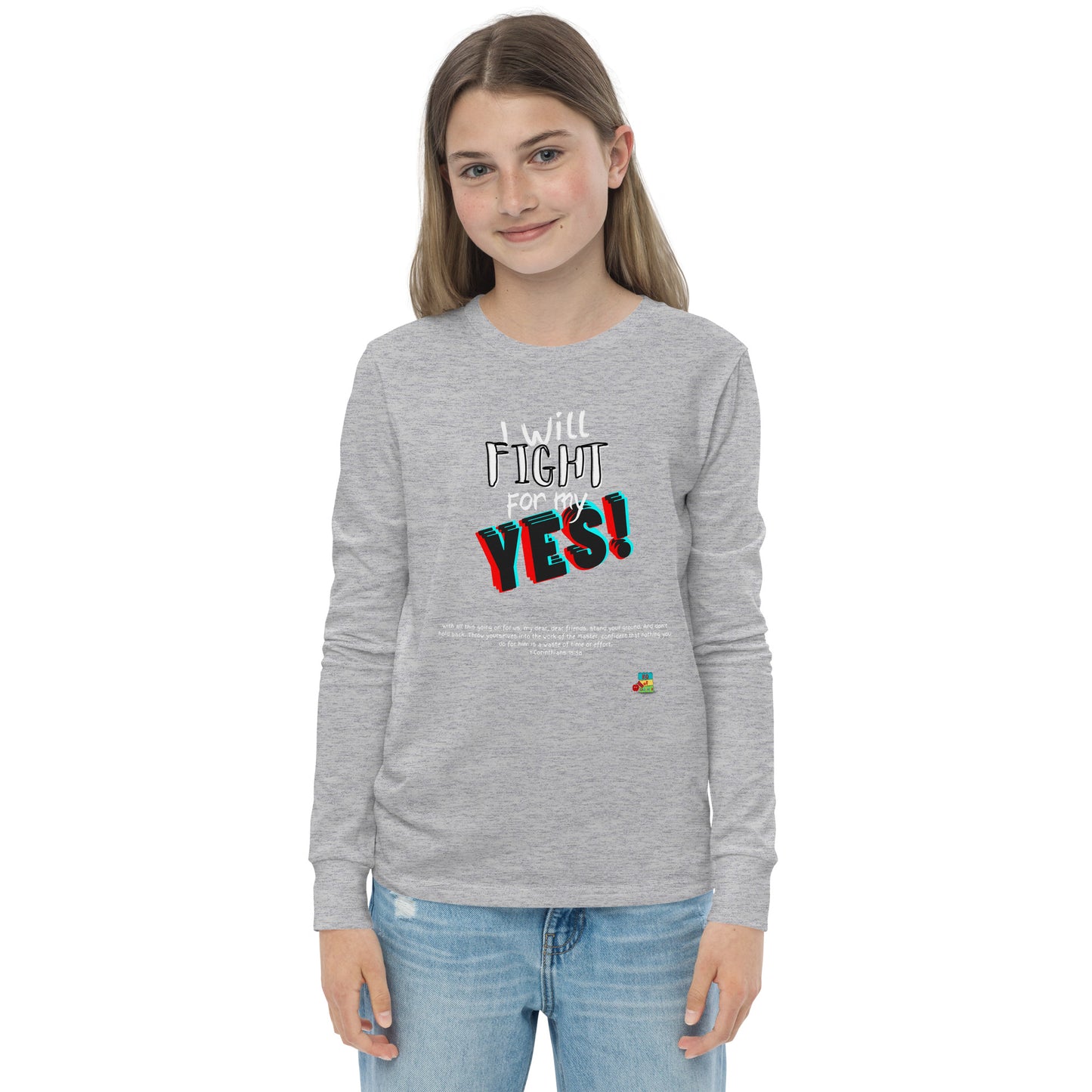 KOC Kids I Will Fight For My Yes - Youth long sleeve tee
