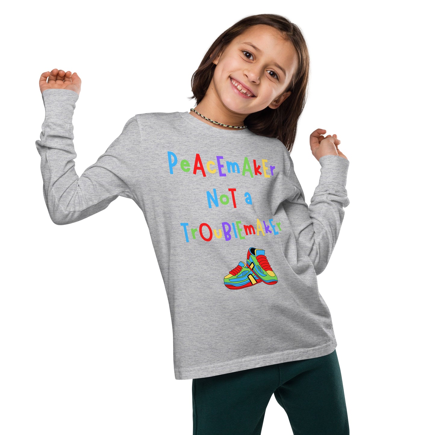 KOC Kids Peacemaker Not A Troublemaker - Youth long sleeve tee