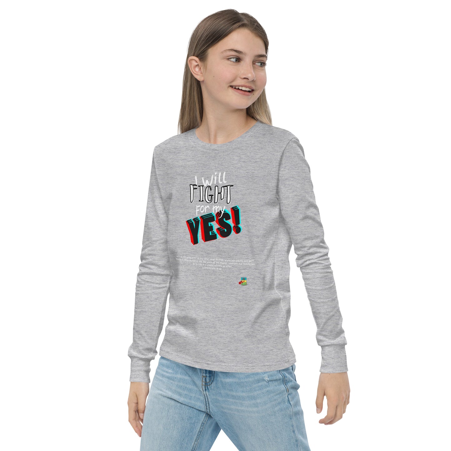 KOC Kids I Will Fight For My Yes - Youth long sleeve tee