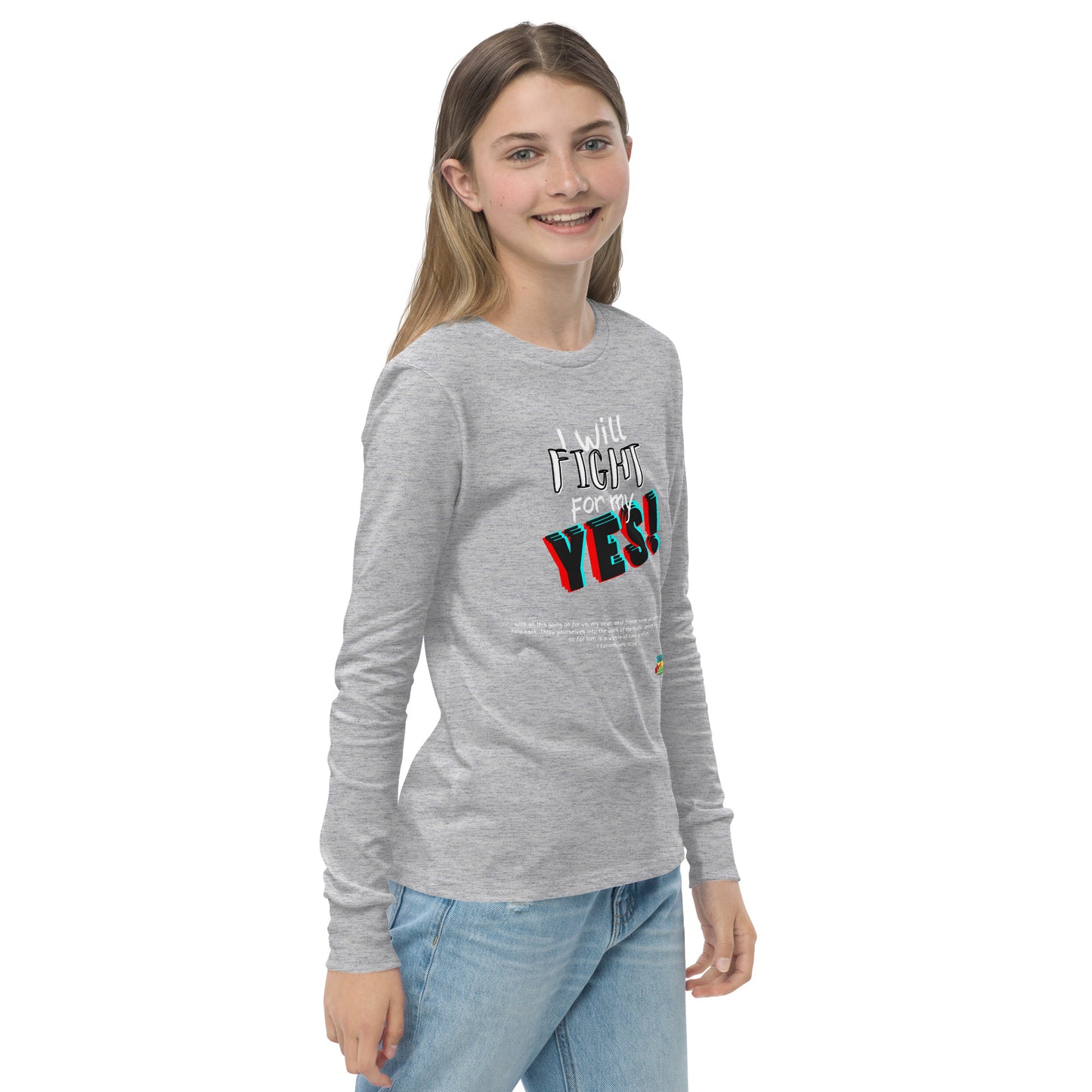 KOC Kids I Will Fight For My Yes - Youth long sleeve tee