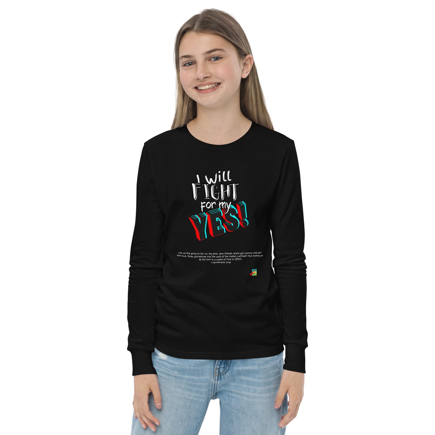 KOC Kids I Will Fight For My Yes - Youth long sleeve tee