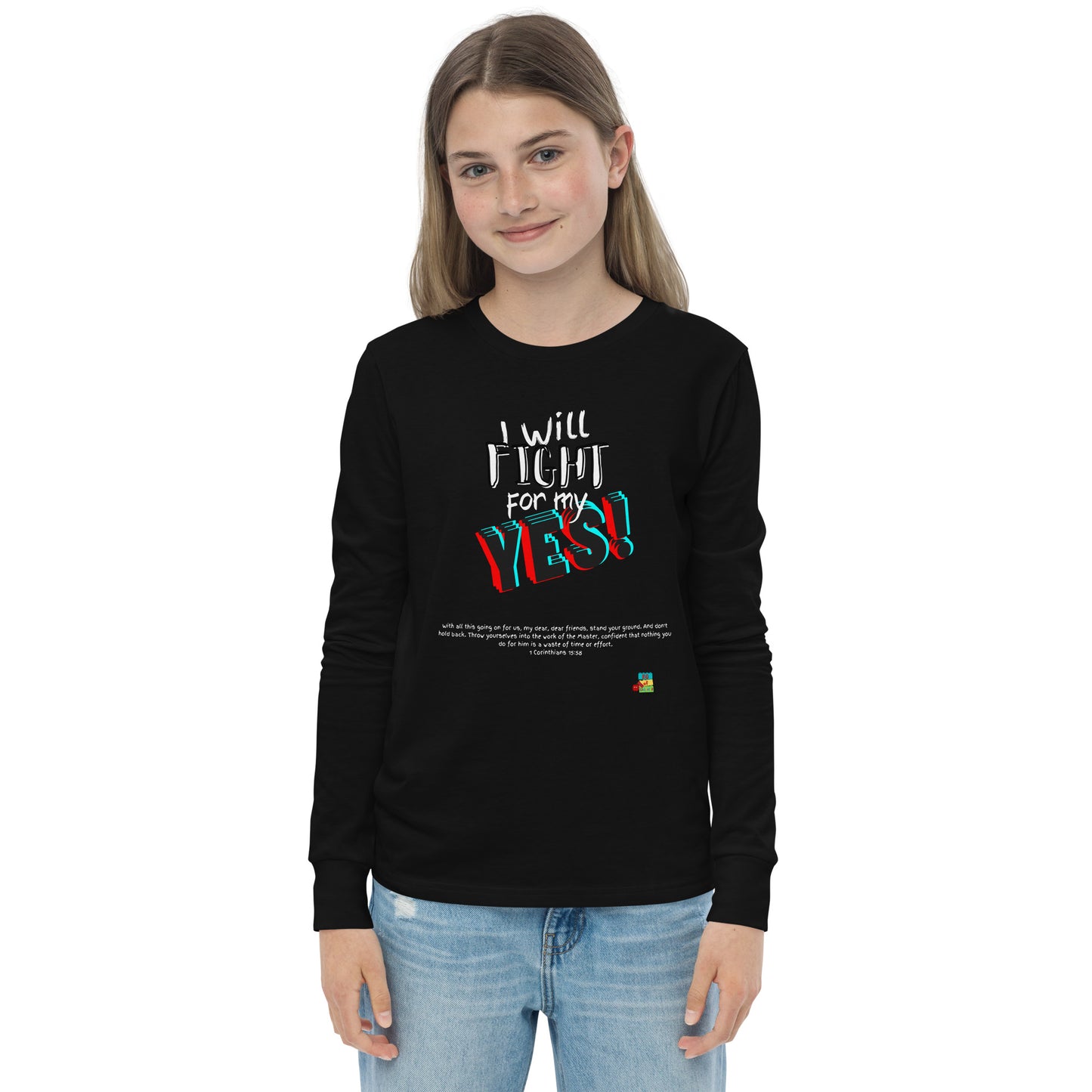 KOC Kids I Will Fight For My Yes - Youth long sleeve tee