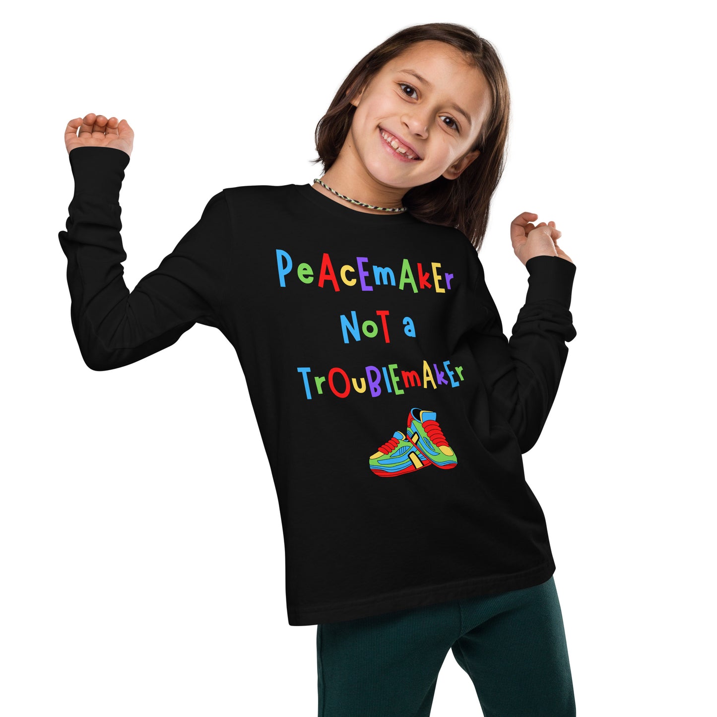 KOC Kids Peacemaker Not A Troublemaker - Youth long sleeve tee