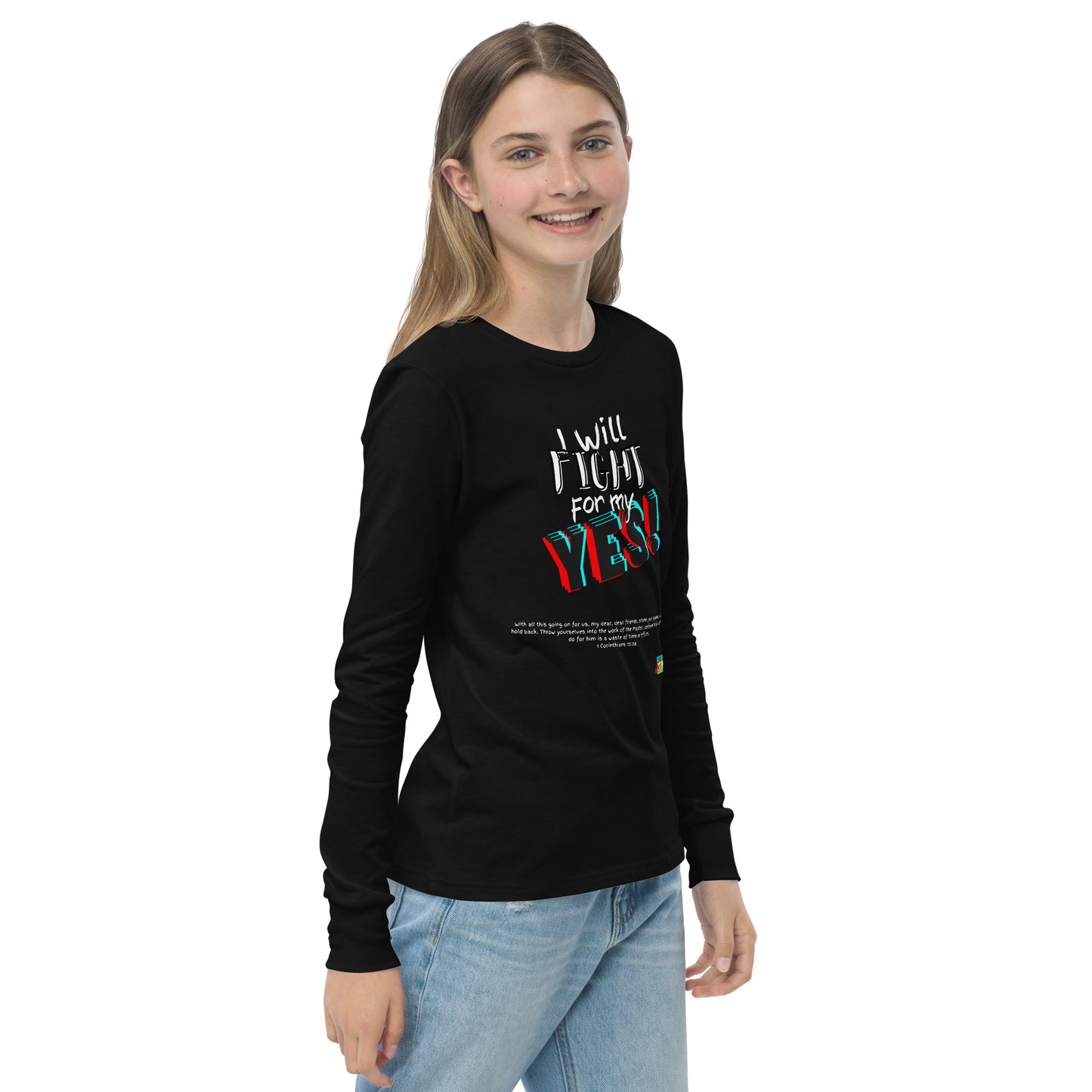 KOC Kids I Will Fight For My Yes - Youth long sleeve tee