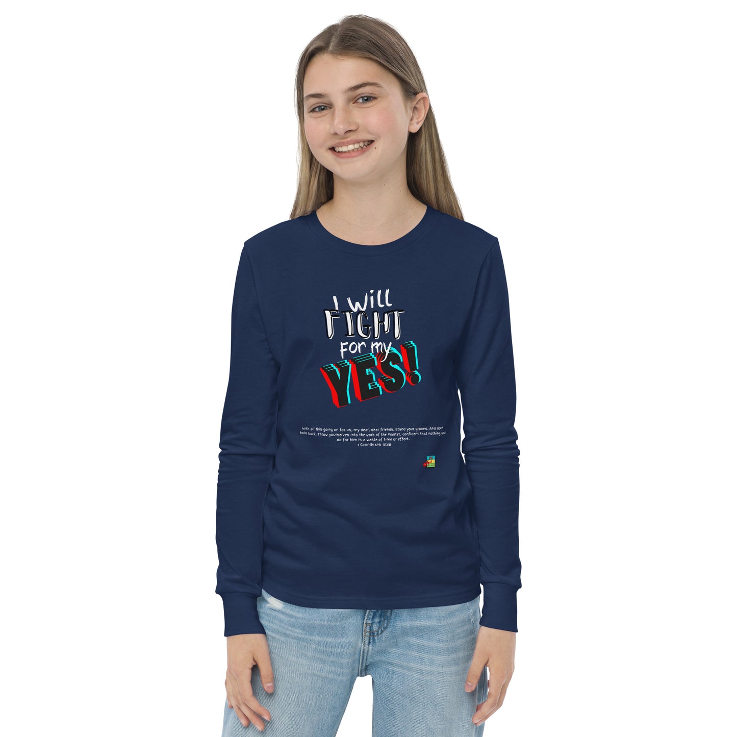 KOC Kids I Will Fight For My Yes - Youth long sleeve tee