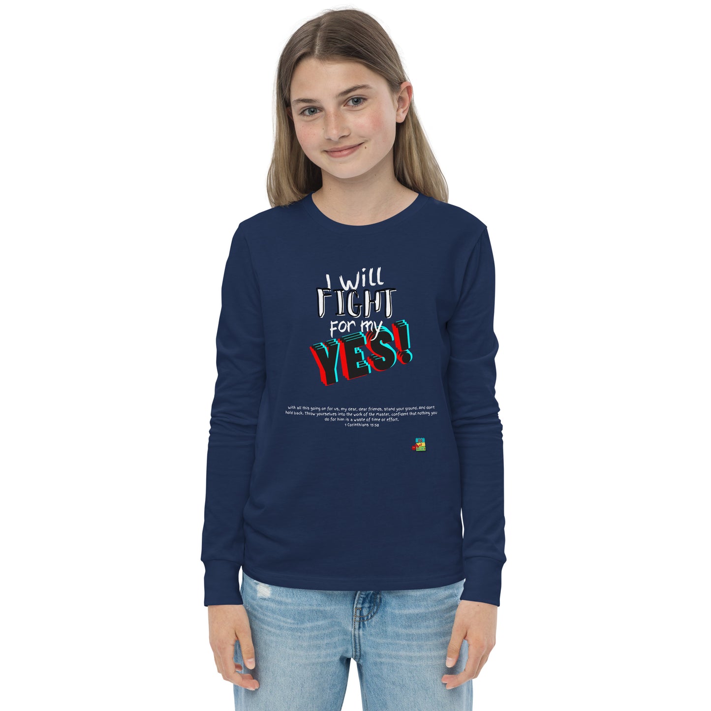 KOC Kids I Will Fight For My Yes - Youth long sleeve tee