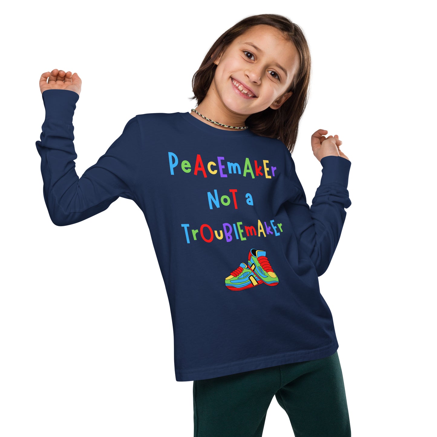 KOC Kids Peacemaker Not A Troublemaker - Youth long sleeve tee