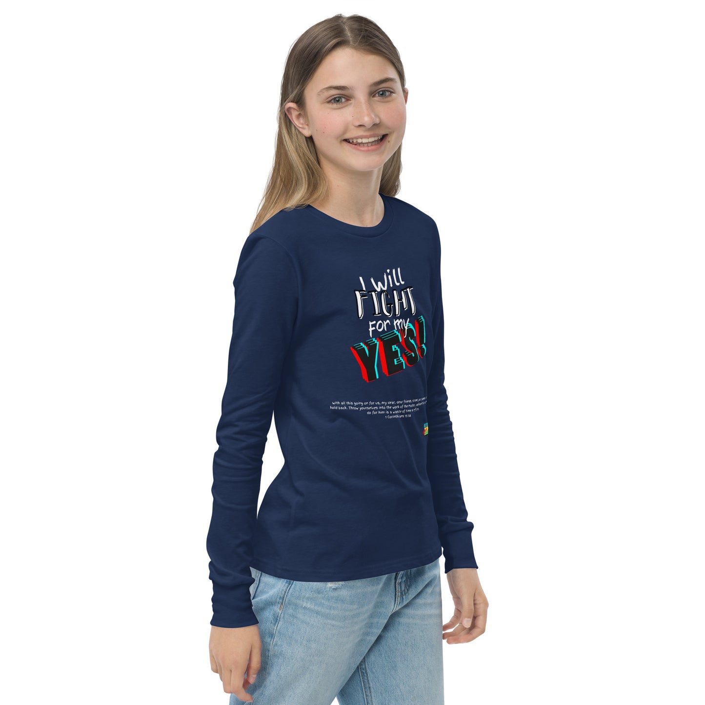 KOC Kids I Will Fight For My Yes - Youth long sleeve tee