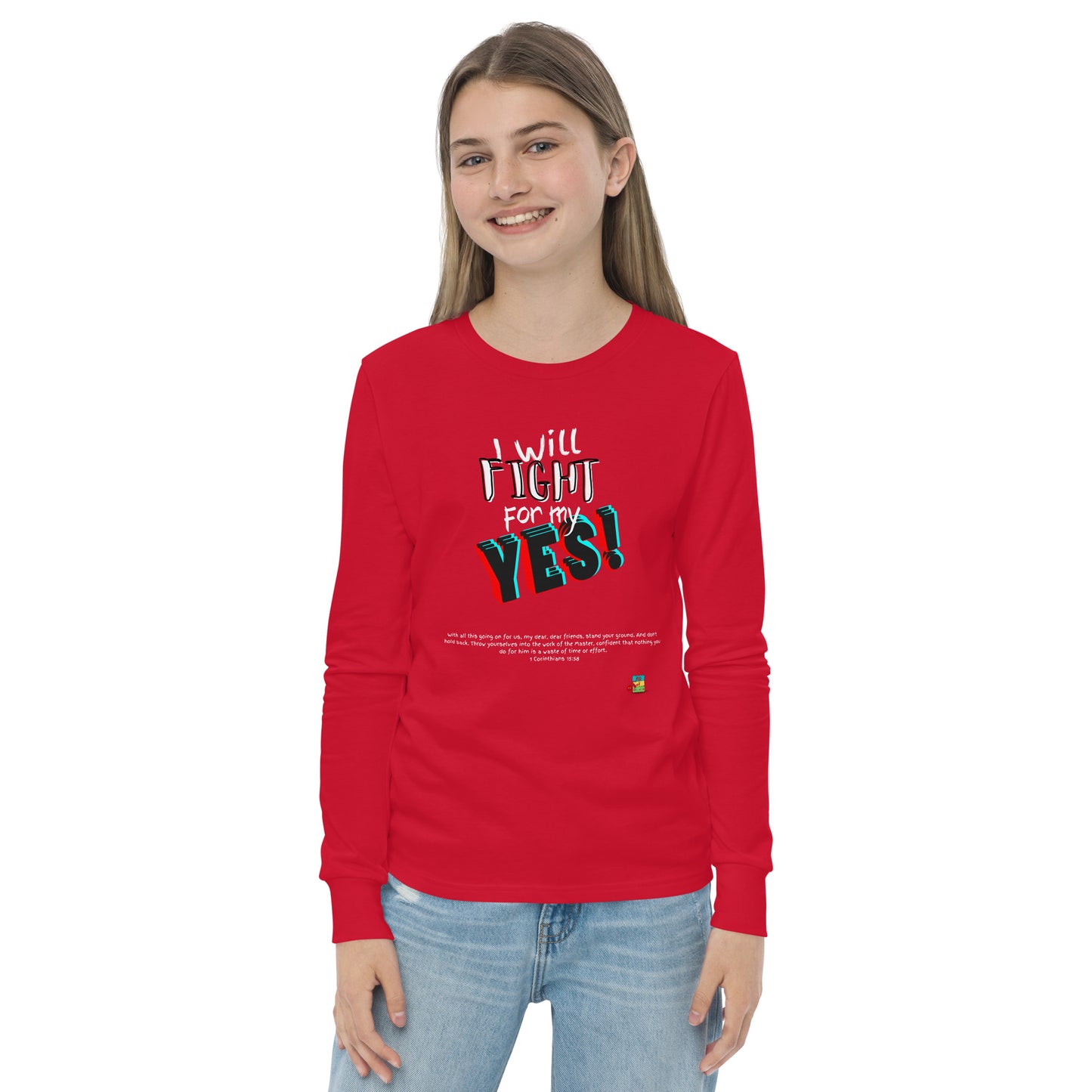 KOC Kids I Will Fight For My Yes - Youth long sleeve tee