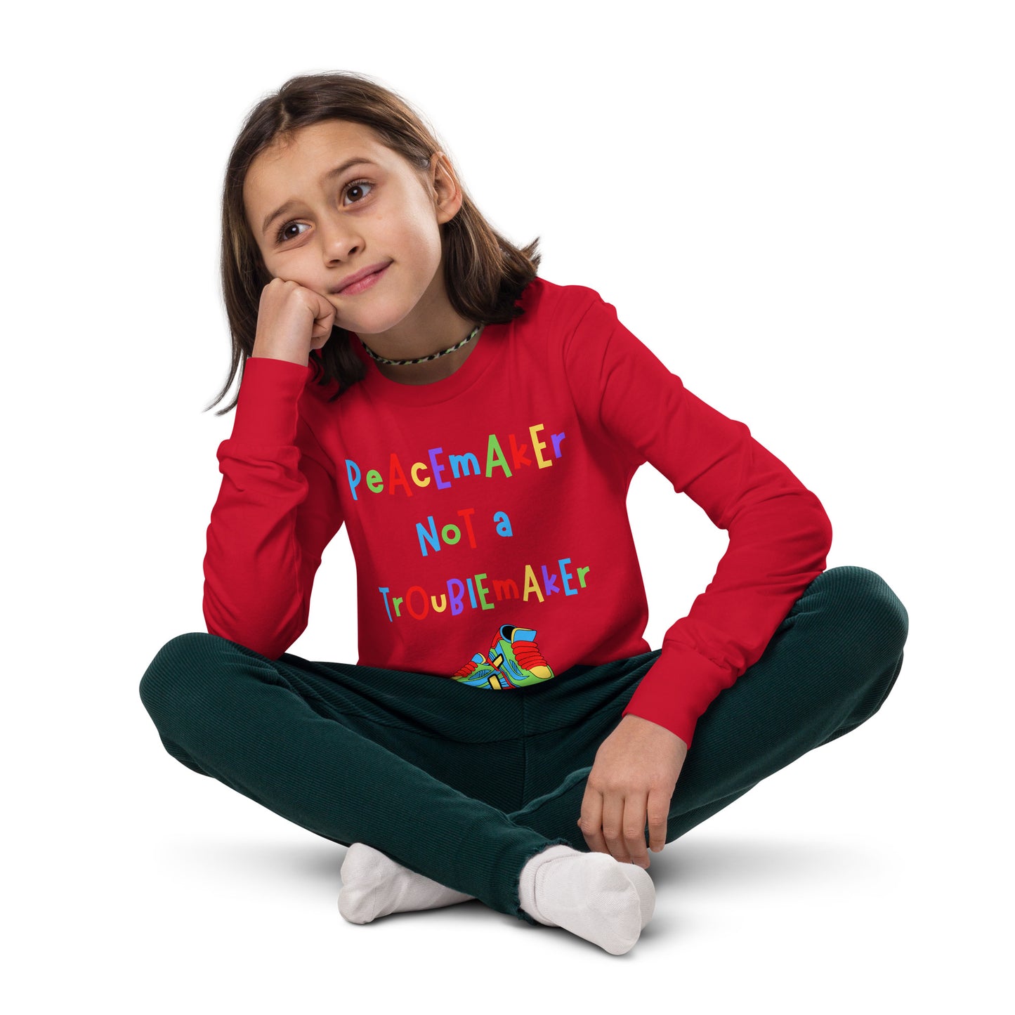 KOC Kids Peacemaker Not A Troublemaker - Youth long sleeve tee