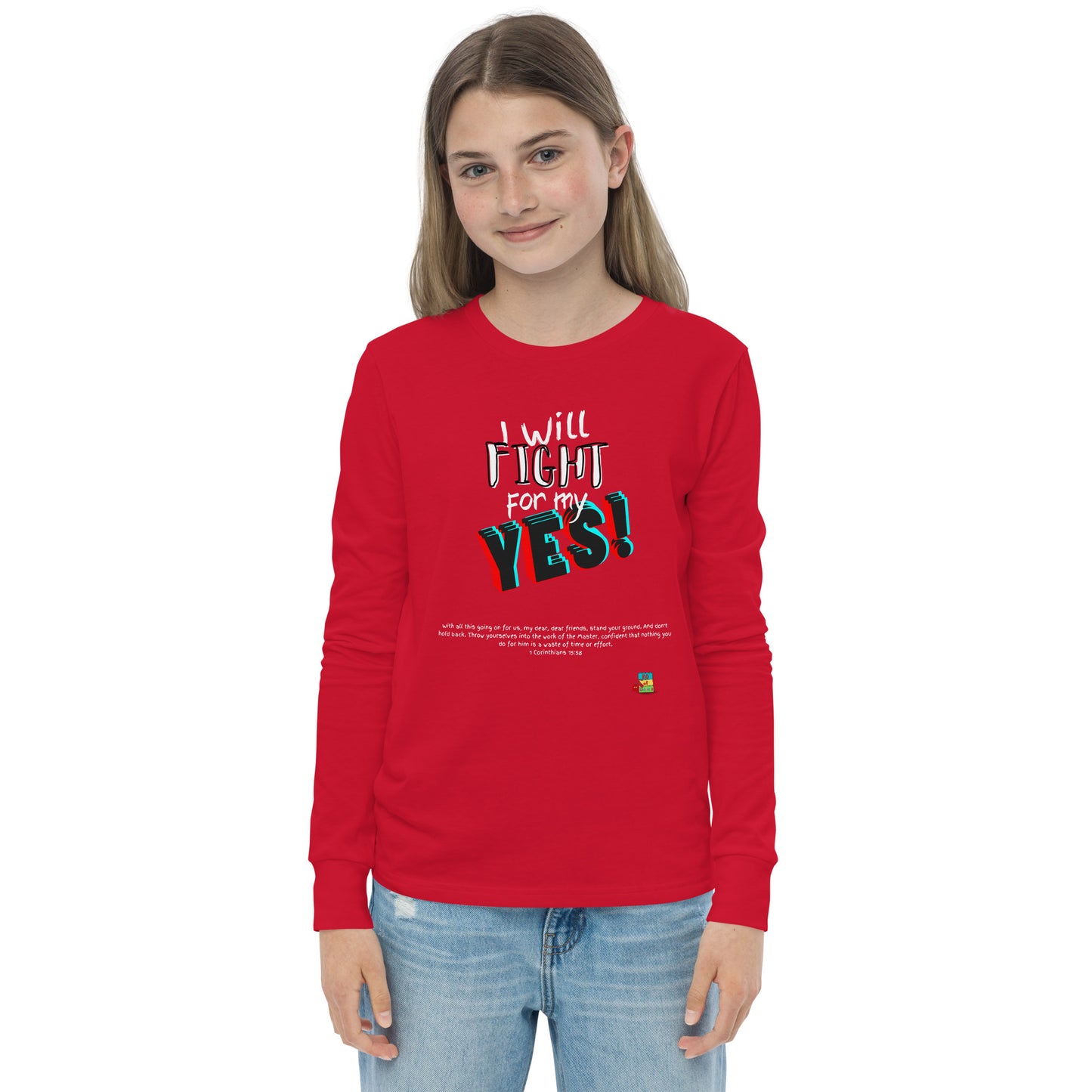 KOC Kids I Will Fight For My Yes - Youth long sleeve tee