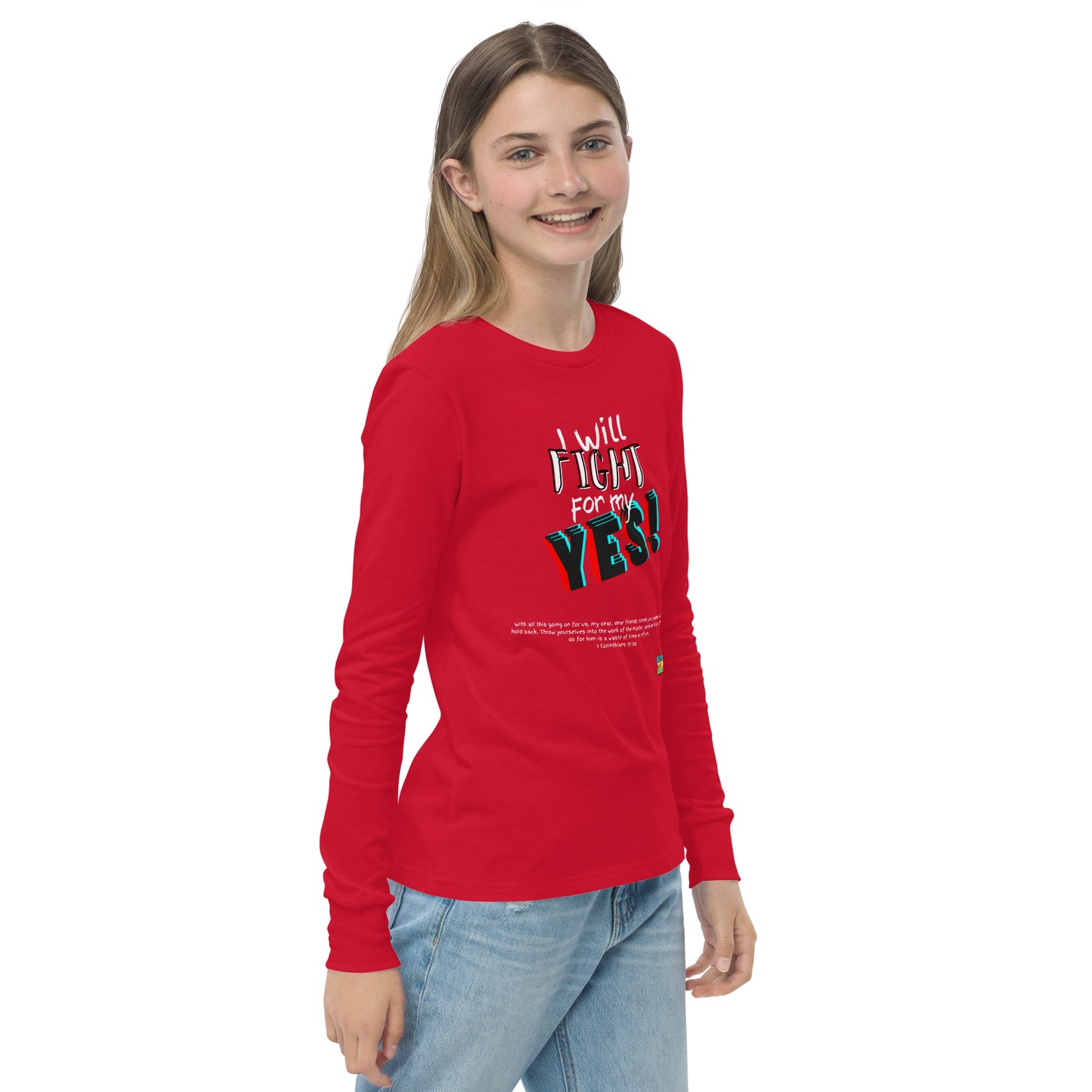 KOC Kids I Will Fight For My Yes - Youth long sleeve tee
