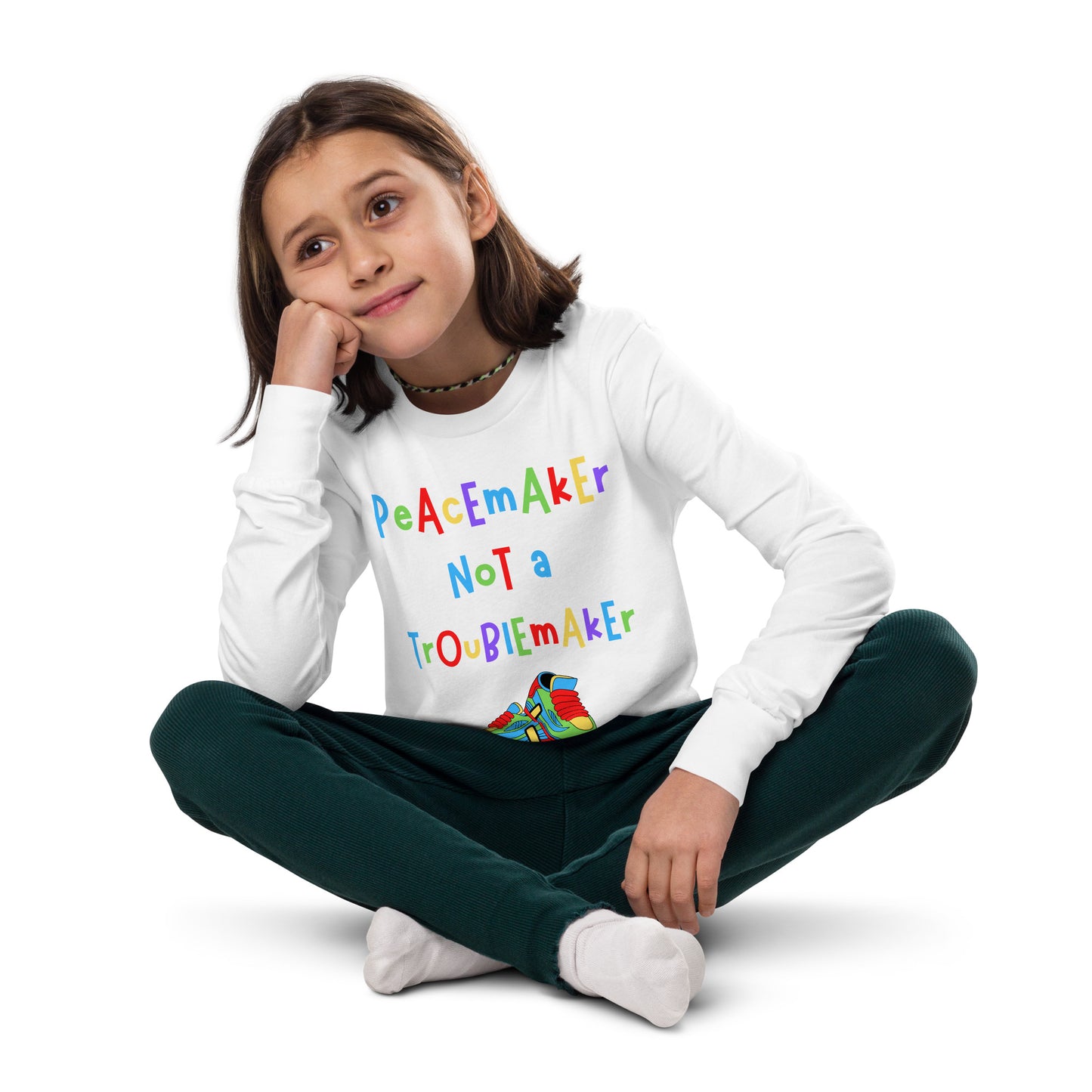 KOC Kids Peacemaker Not A Troublemaker - Youth long sleeve tee