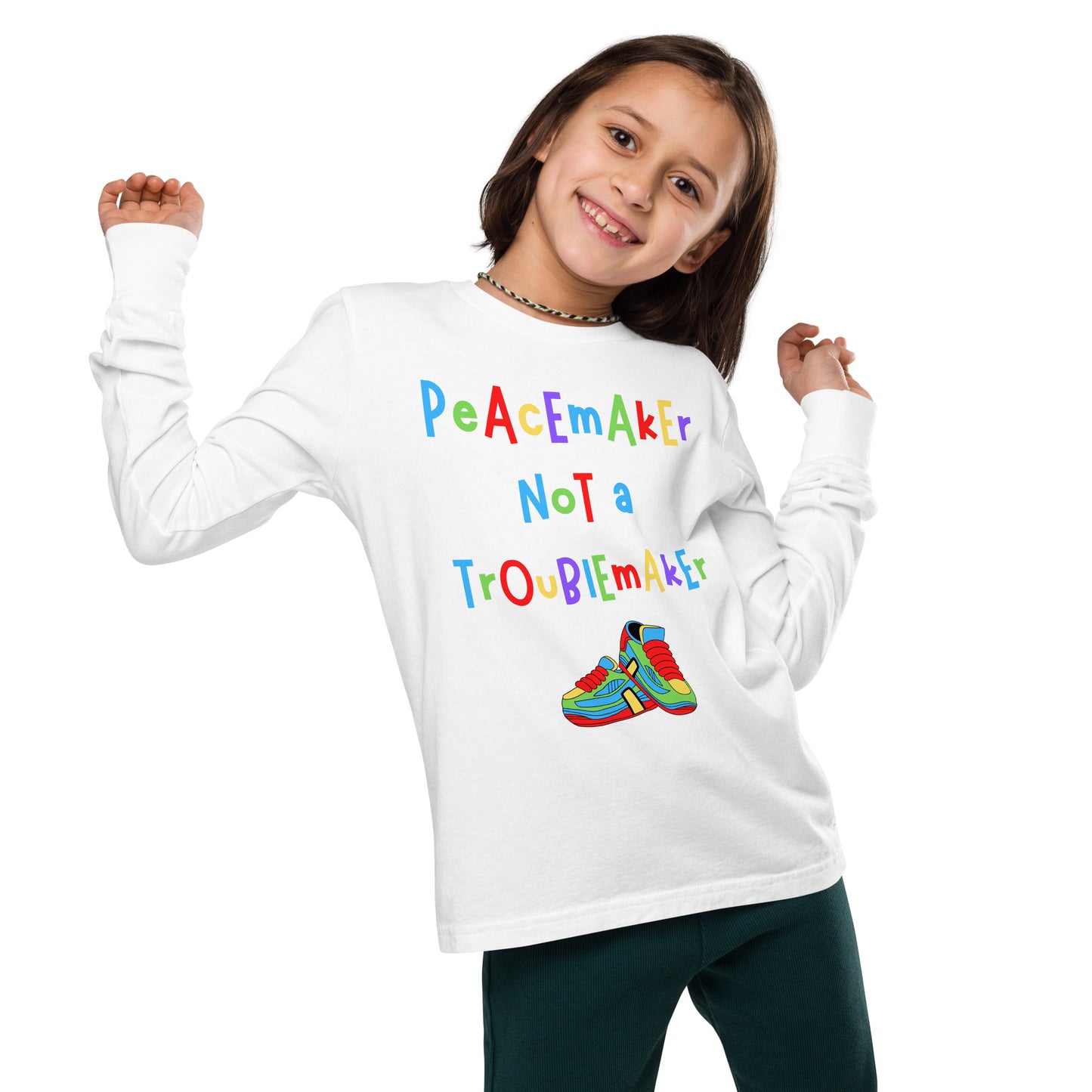 KOC Kids Peacemaker Not A Troublemaker - Youth long sleeve tee