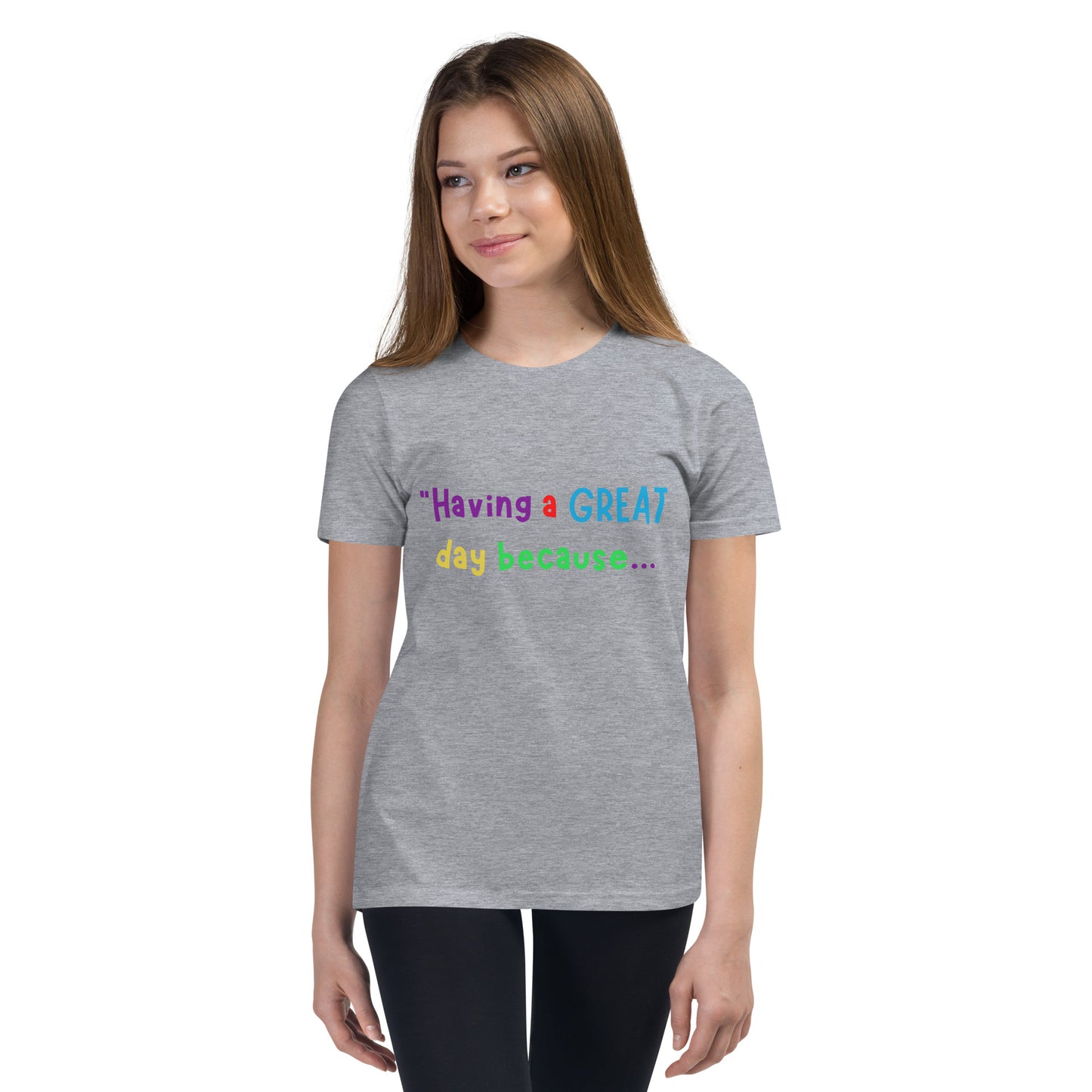 KOC Kids Having A Great Day Because - Youth Short Sleeve T-Shirt