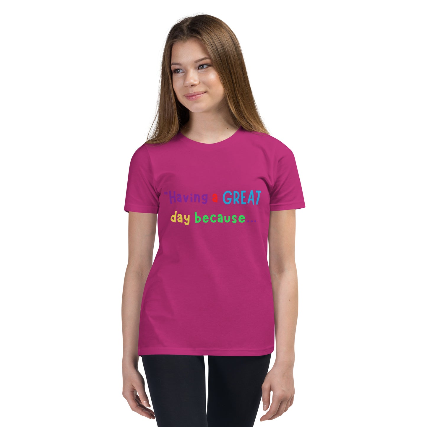 KOC Kids Having A Great Day Because - Youth Short Sleeve T-Shirt