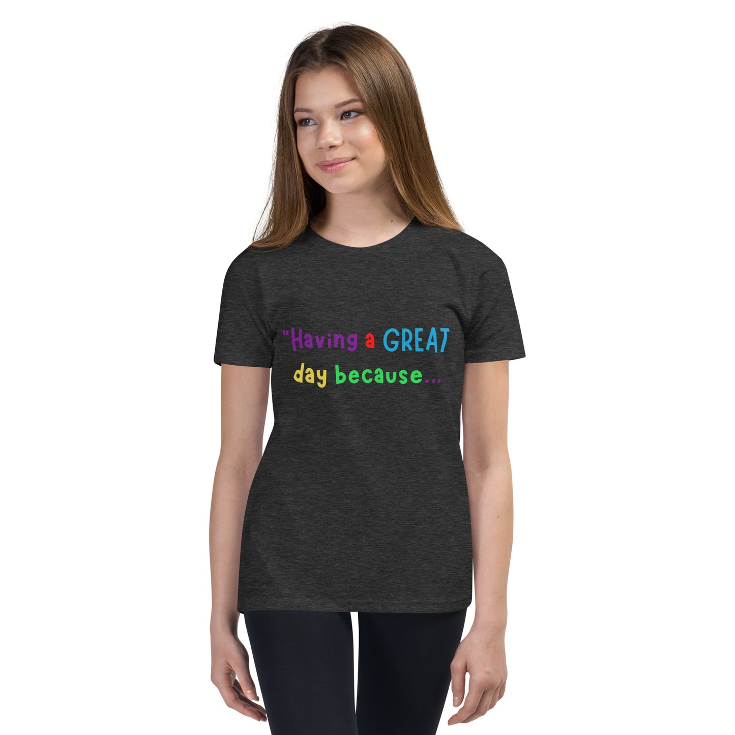 KOC Kids Having A Great Day Because - Youth Short Sleeve T-Shirt