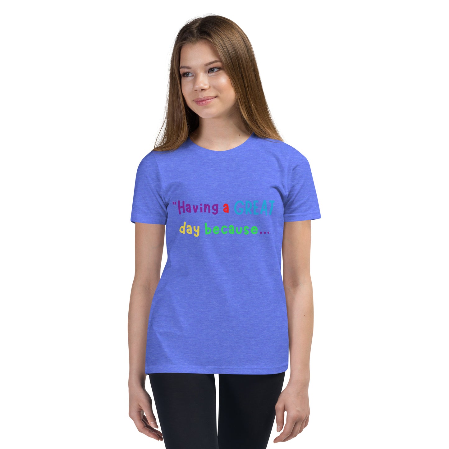KOC Kids Having A Great Day Because - Youth Short Sleeve T-Shirt