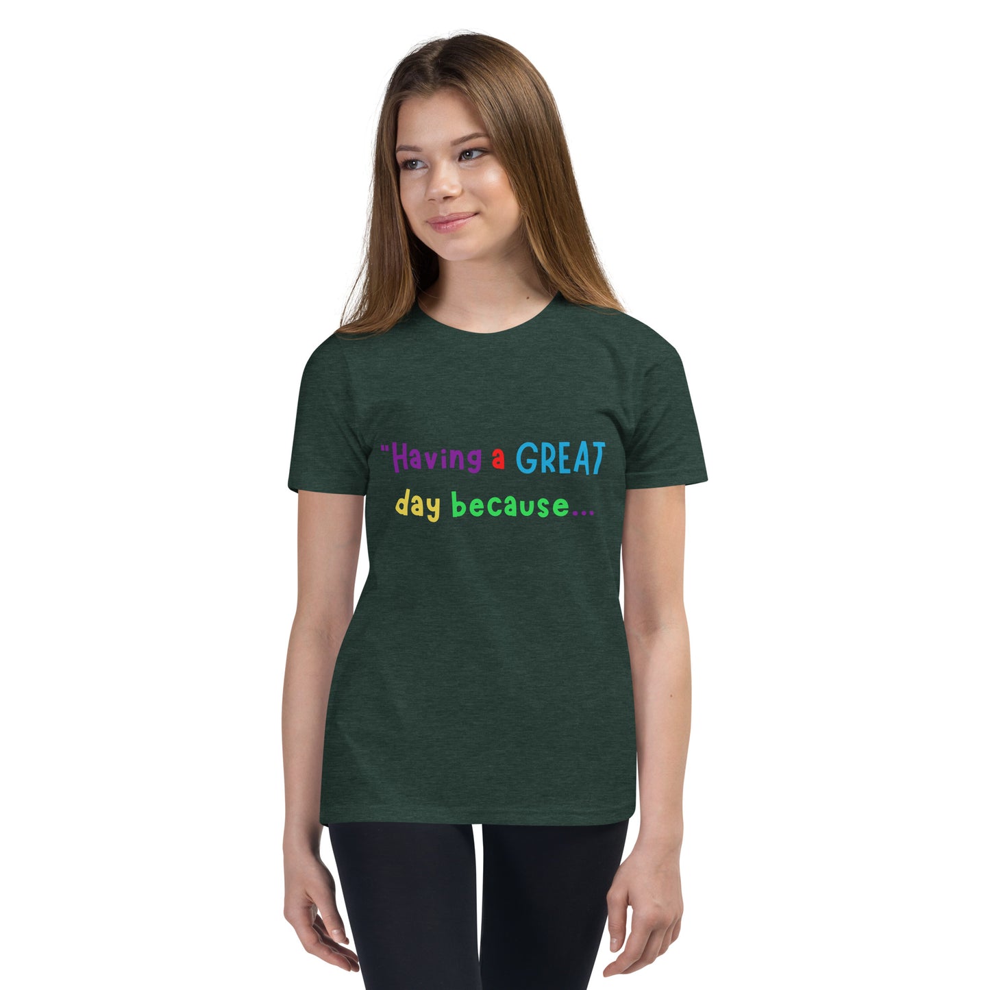 KOC Kids Having A Great Day Because - Youth Short Sleeve T-Shirt