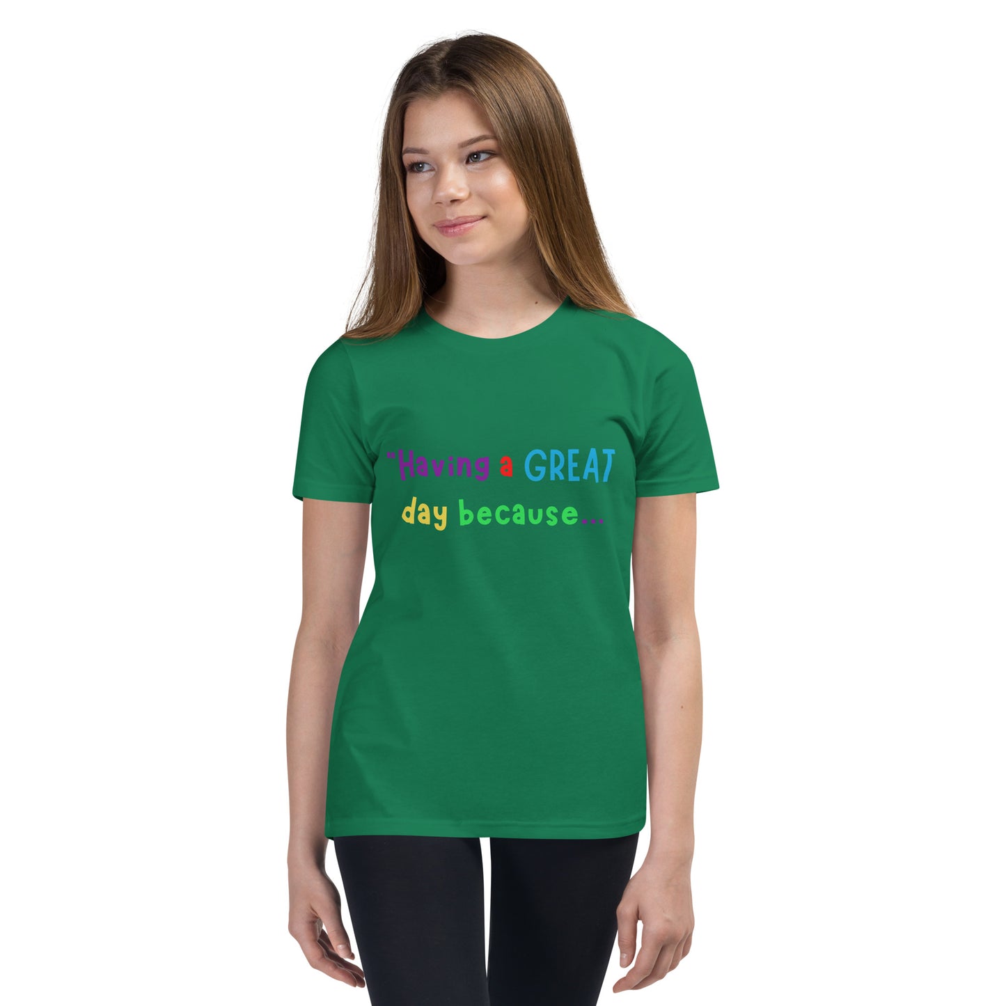 KOC Kids Having A Great Day Because - Youth Short Sleeve T-Shirt