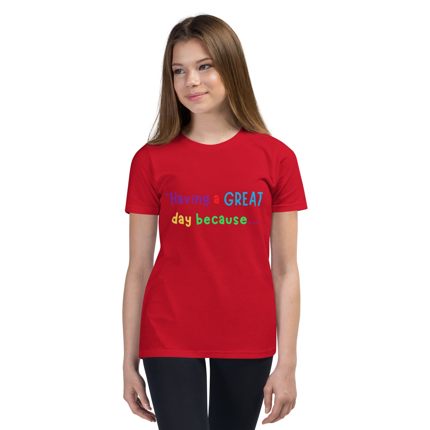 KOC Kids Having A Great Day Because - Youth Short Sleeve T-Shirt